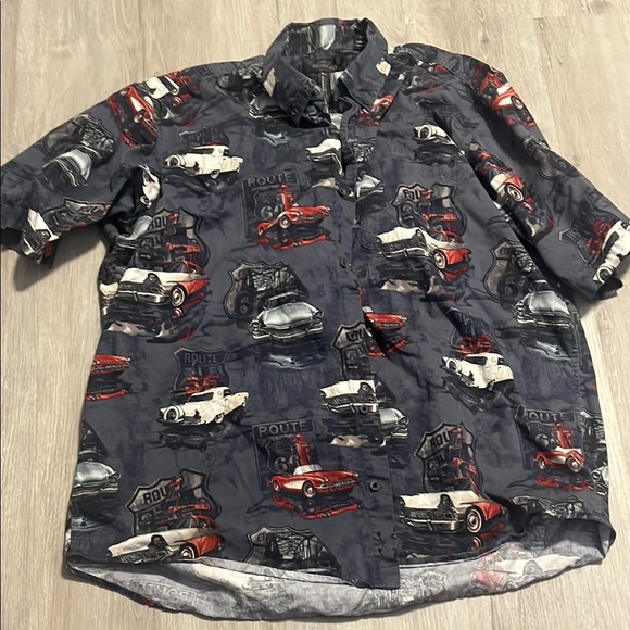 Men's Classic Car Print Shirt - Gray - Picture 1 of 1